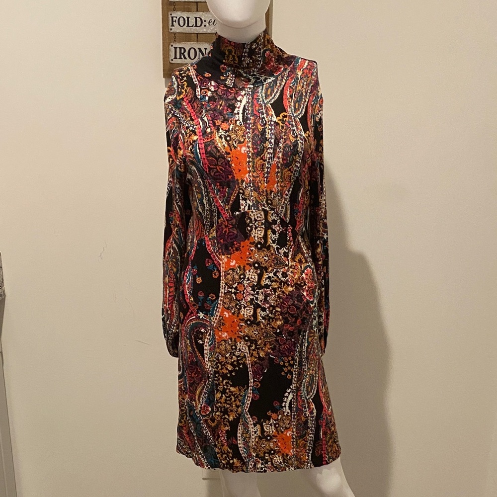 Free People Multicolor Paisley Long Sleeve Dress